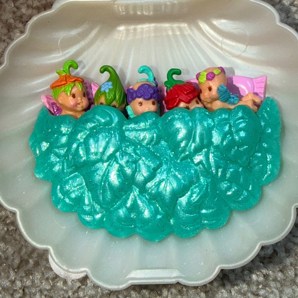 Vintage 90's Kenner Fairy Winkles Sweet Dreams Seashell Compact 5 Mini Figures - Picture 5 of 8